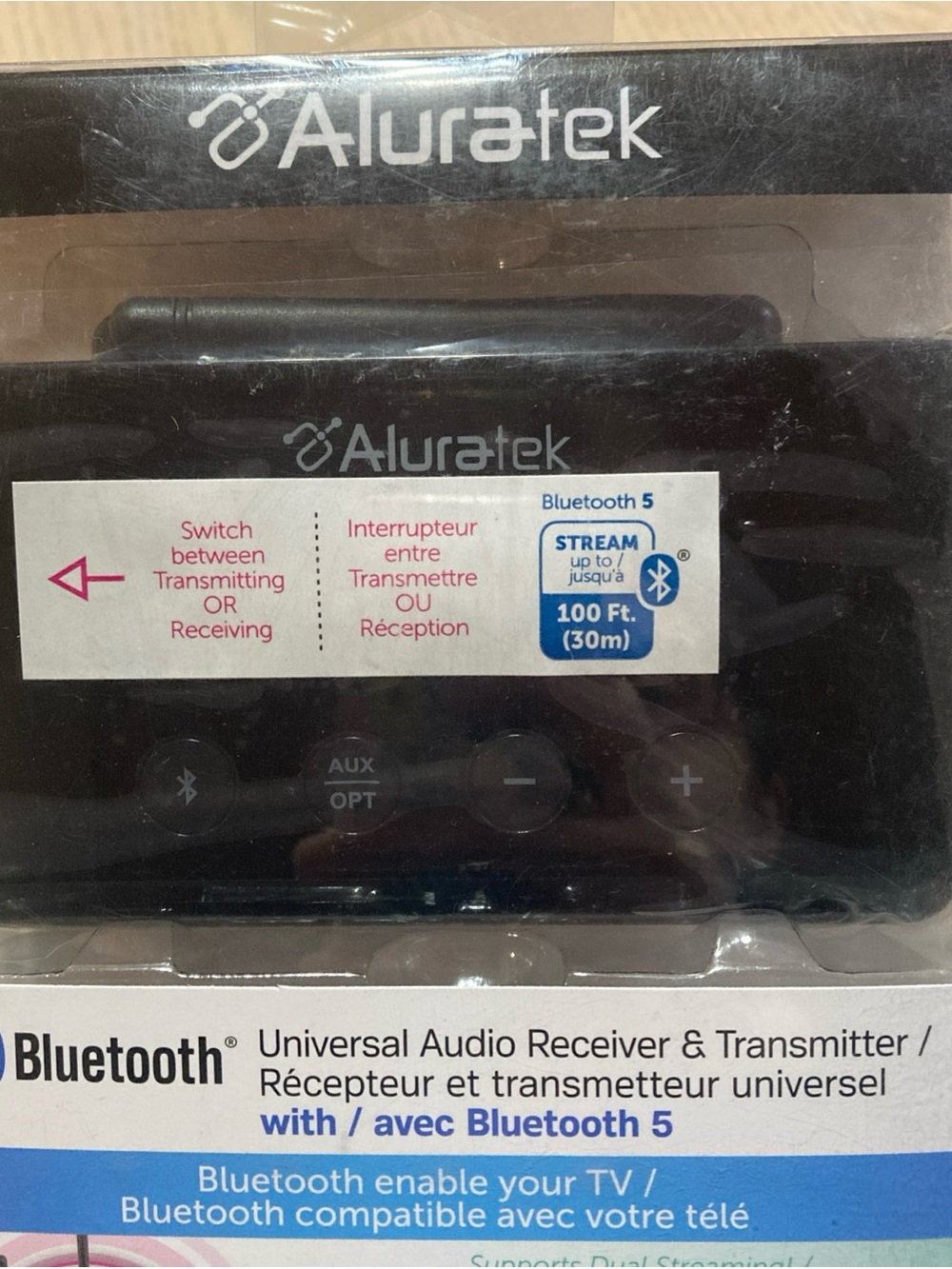 Black Bluetooth 5 Universal Audio Receiver & Transmitter